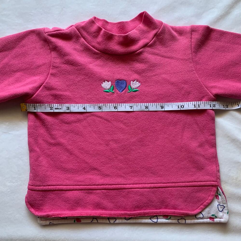 Vintage Pink Flower Sweater 24 months - Picture 4 of 6